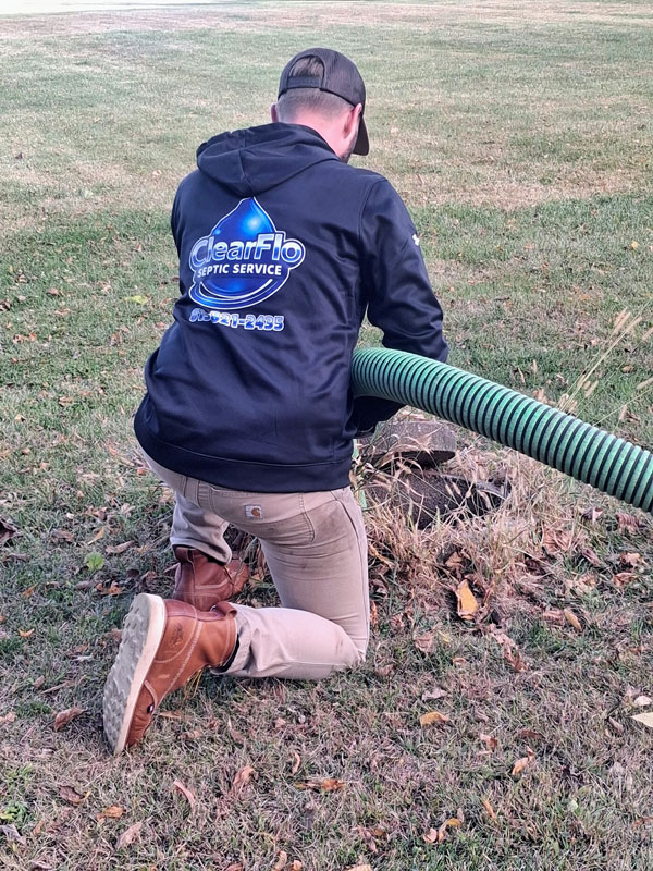 Man Working On Septic System